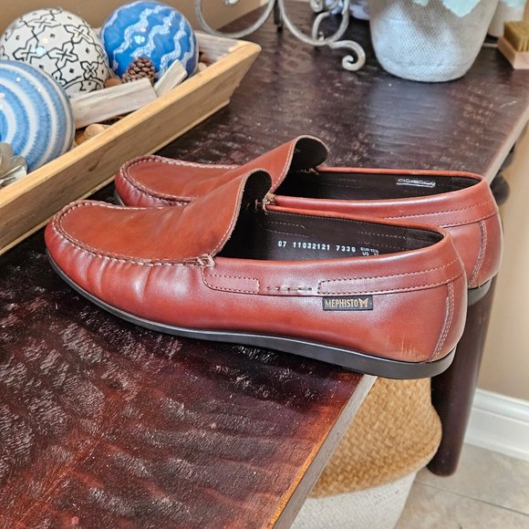 Mephisto Brown Leather Loafers - Picture 3 of 16
